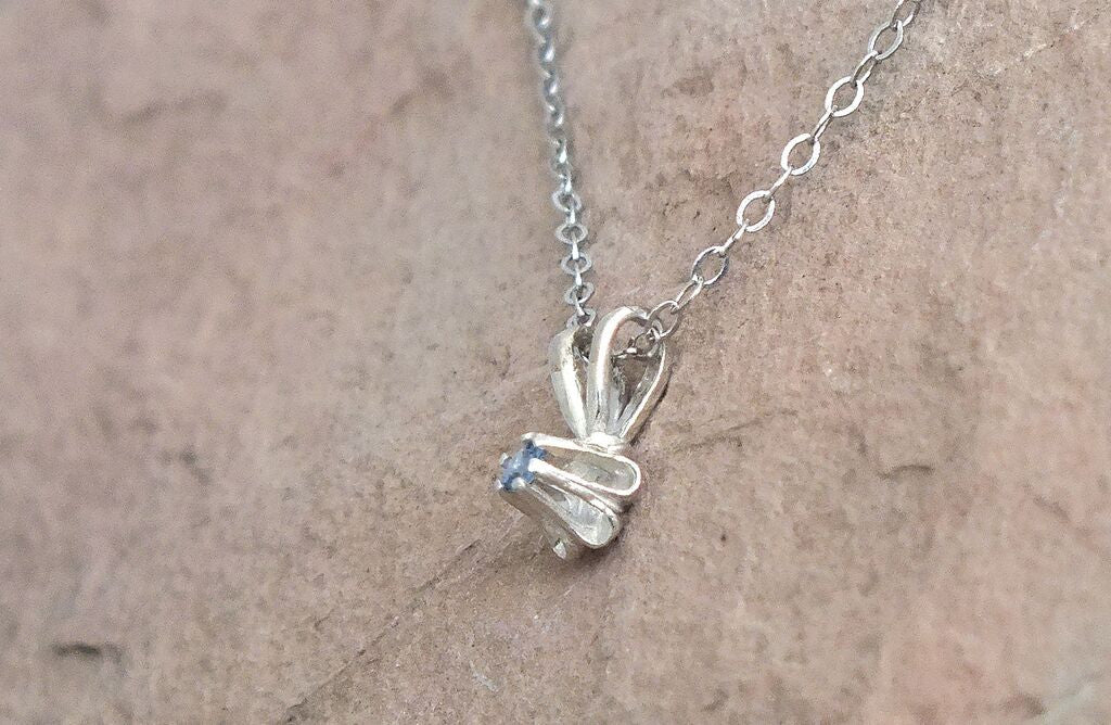 Yogo Sapphire Necklace, Sterling or Gold Buttercup Pendant
