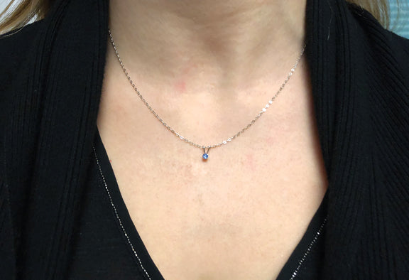 Yogo Sapphire Necklace, Sterling Stone