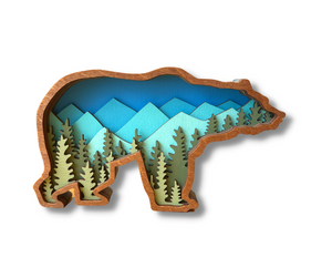 3D Layered Bear Art