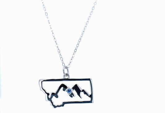 Montana Yogo Sapphire Mountain Pendant