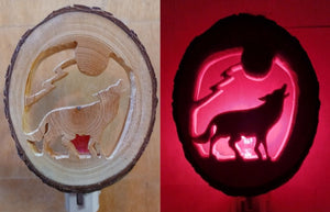 Wolf Wooden Night Light