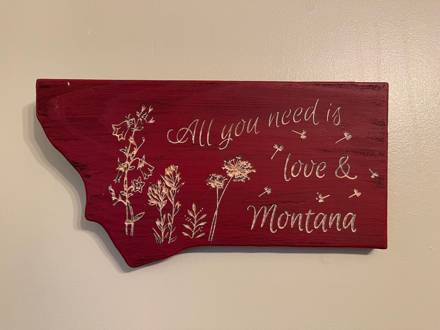 All you need is Love & Montana Sign - ready to ship