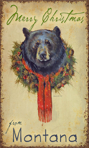 Bear in Wreath Wall Art