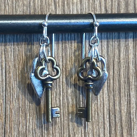 Key to my heart earrings