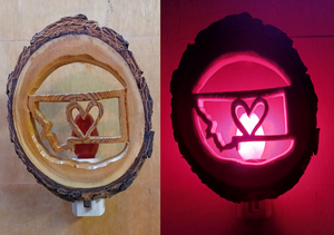 Love Montana Wooden Night Light