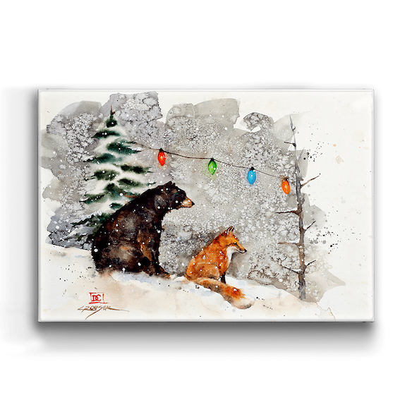 Bear Fox & Lights Art