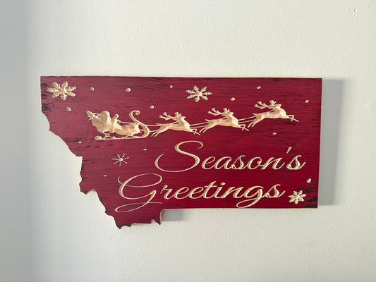 Montana Santa's Sleigh Sign - ready to ship