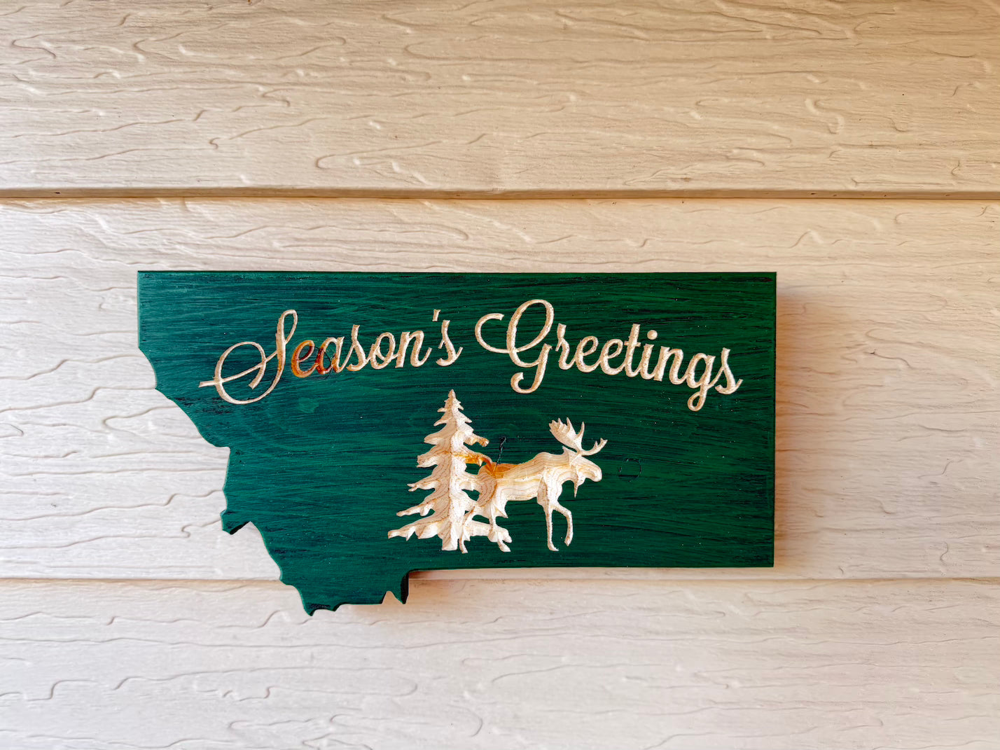 Montana Season's Greetings Moose sign - ready to ship