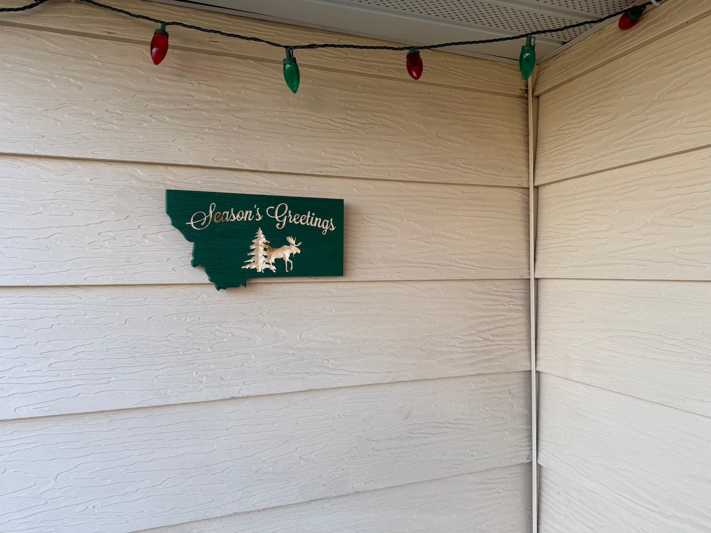 Montana Season's Greetings Moose sign - ready to ship