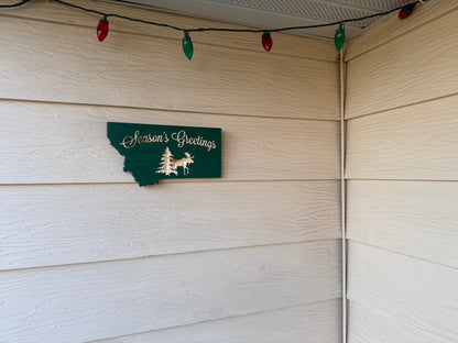 Montana Season's Greetings Moose sign - ready to ship
