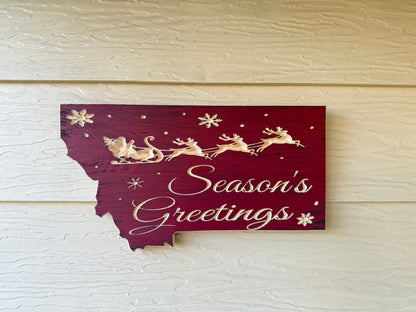 Montana Santa's Sleigh Sign - ready to ship