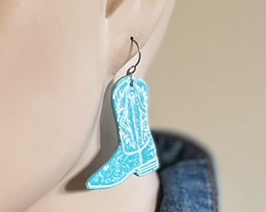 Cowgirl Boot Earrings (Red or Turquoise)