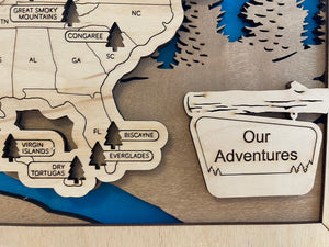 US National Parks Our Adventures Travel Map