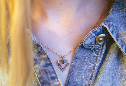 Montana Sapphire Necklace, Heart Pendant