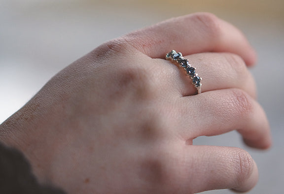 Montana Sapphire Ring, Five Stud 