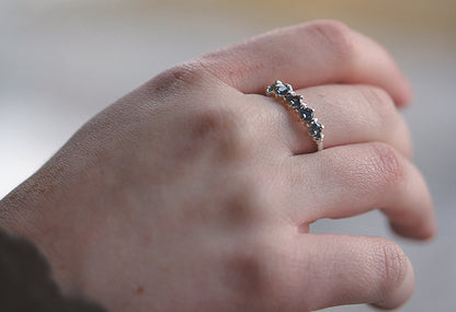 Montana Sapphire Ring, Five Stud 