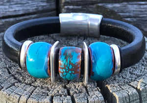 Turquoise Trail Leather Bracelet