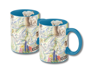 Glacier Map Ceramic Mugs