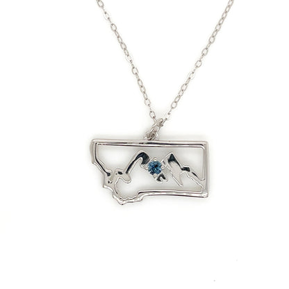 Montana Sapphire Mountain Pendant