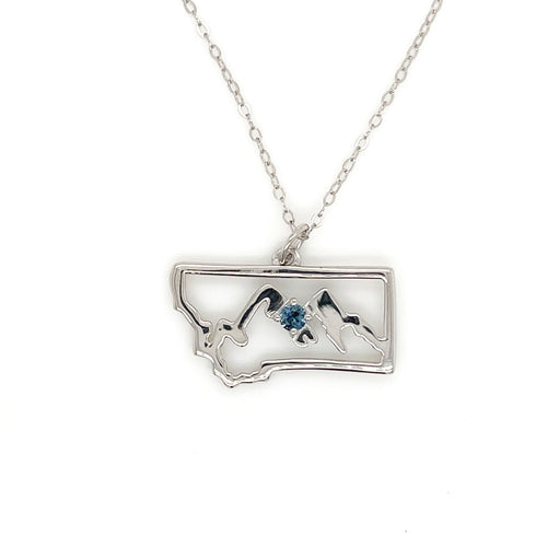 Montana Sapphire Mountain Pendant