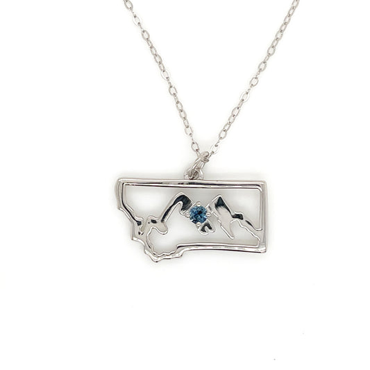 Montana Sapphire Mountain Pendant