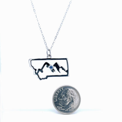 Montana Yogo Sapphire Mountain Pendant