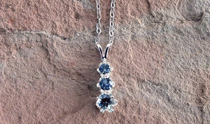 Montana Sapphire Pendant, 3 Stone