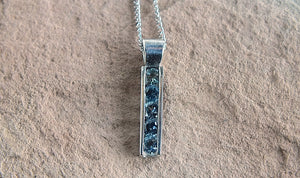 Montana Sapphire Necklace, Five Stone Sterling Pendant