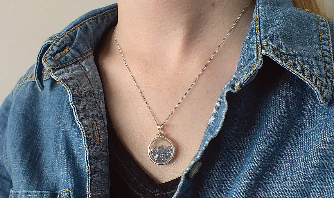 Heart Fire Silver Necklace with a Natural Clear Quartz Pendant | Manipura  Malas