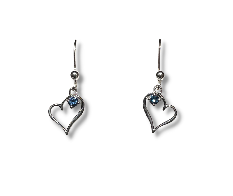 Weeping Heart Montana Sapphire Dangle Earrings