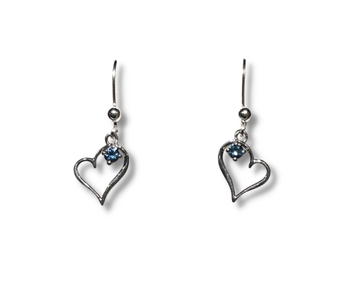 Weeping Heart Montana Sapphire Dangle Earrings