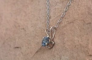 Montana Sapphire Necklace, Tiffany Sterling or Gold Pendant