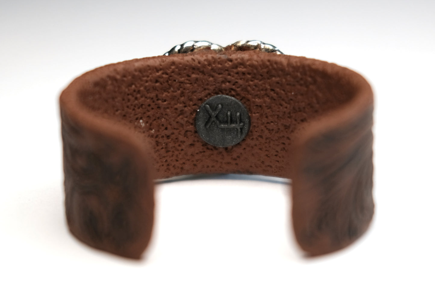 Tooled Cuff Bracelet with Heart Concho