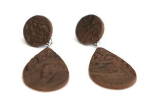 Tooled Teardrop Earrings