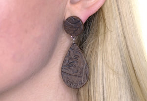 Tooled Teardrop Earrings