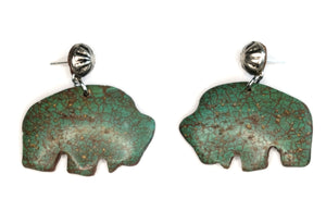 Turquoise Buffalo Faux Stone Earrings 