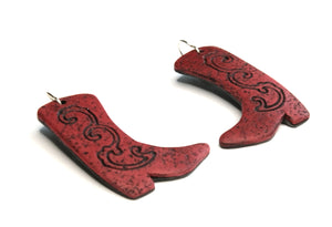 Cowboy Boot Earrings (Red or Turquoise)