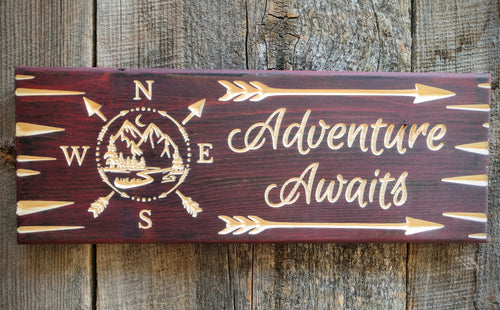 Adventure Awaits Sign (Color Choices)