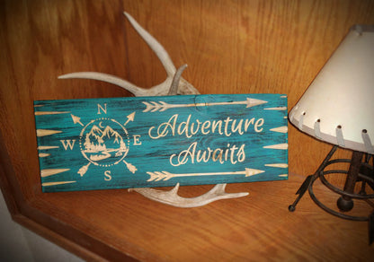 Adventure Awaits Sign (Color Choices)