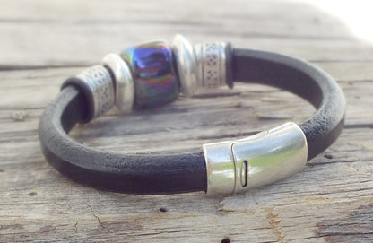Midnight Leather Bracelet - Distinctly Montana - 5