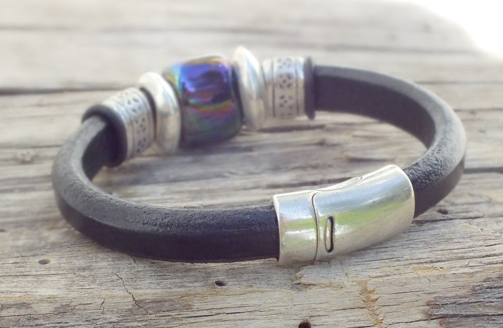 Montana Midnight Leather Bracelet