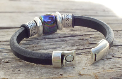 Midnight Leather Bracelet - Distinctly Montana - 6