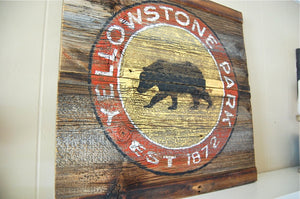 Yellowstone Rustic Barnwood Sign