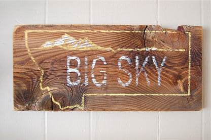 Big Sky Rustic Barnwood Montana Sign 
