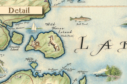 Hand-Drawn Map of Flathead Lake - Distinctly Montana - 4