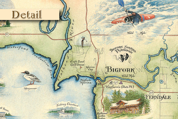 Hand-Drawn Map of Flathead Lake - Distinctly Montana - 3