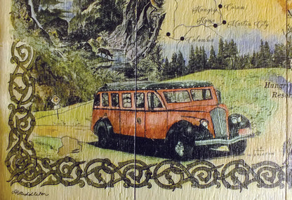 Glacier National Park Vintage Map Sign