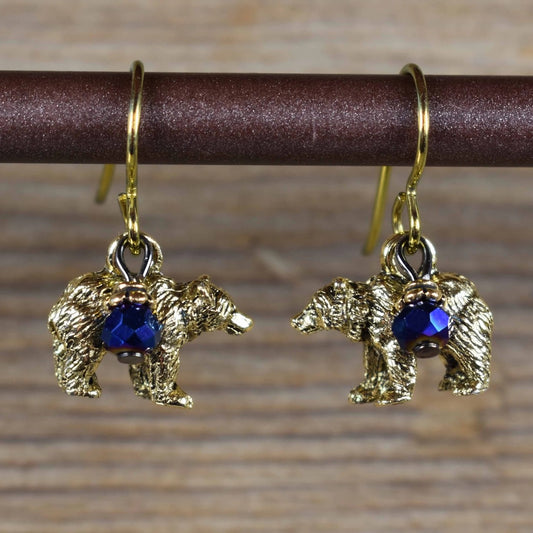 Gold Bear Earrings