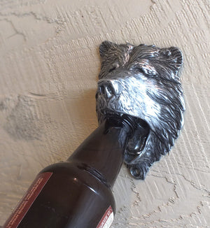 Grizzly Beer Bottle Opener Wall Mounted