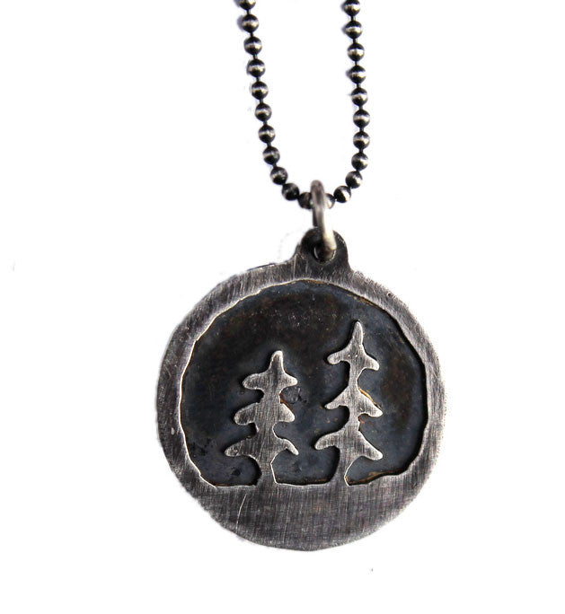 Sterling Silver Pine Tree Necklace